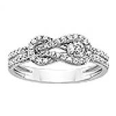 1/2 ct. tw. Everlon™  Diamond Knot Promise Ring in 10K White Gold 