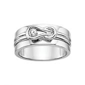 1/5 ct. Everlon™ Diamond Knot Men's Ring in 14K White Gold 